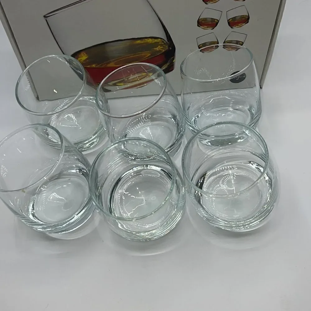 SAGAFORM Rocking Whiskey Tumbler Glasses 6.75 oz-Set of 6